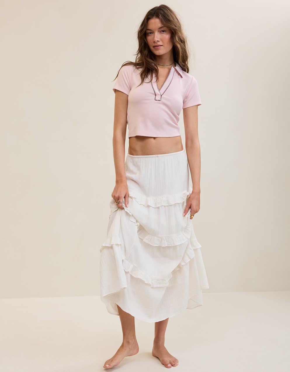 Aerie Cropped Polo T-Shirt