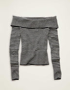 AE Whoa So Soft Off-The-Shoulder Foldover Sweater Top