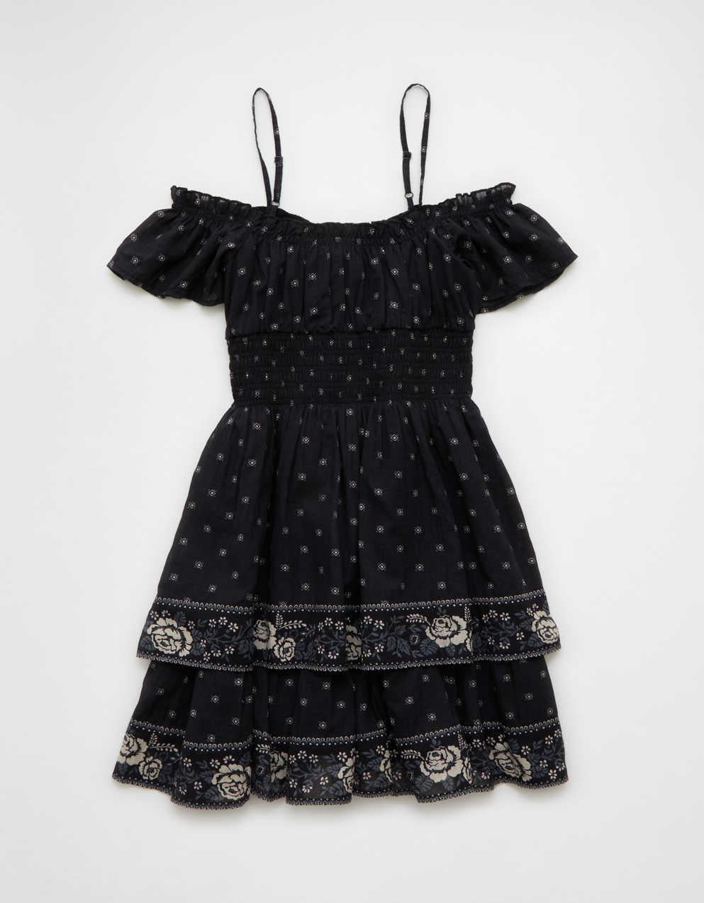AE Off-The-Shoulder Smocked Mini Dress
