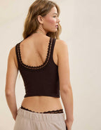Superchill Cotton Rib Lace Tank Top