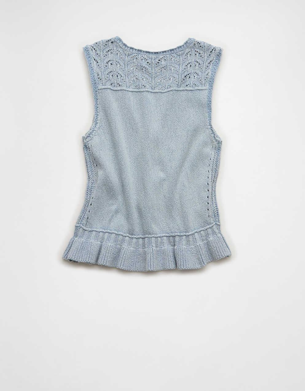 AE Ruffle Hem V-Neck Sweater Tank