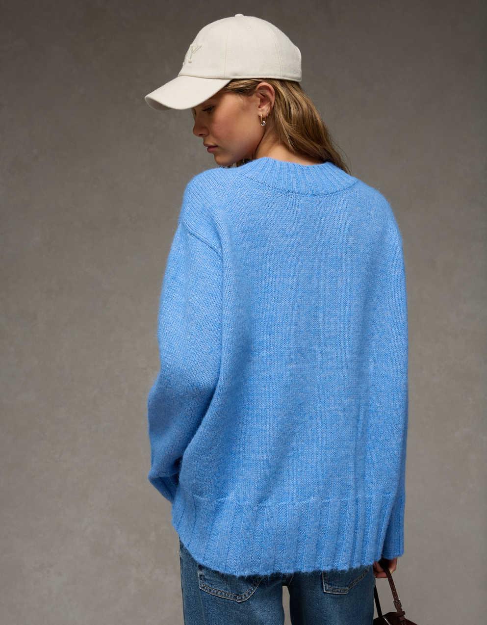 AE Oversized Faux Mohair Wide Cuff Sweater