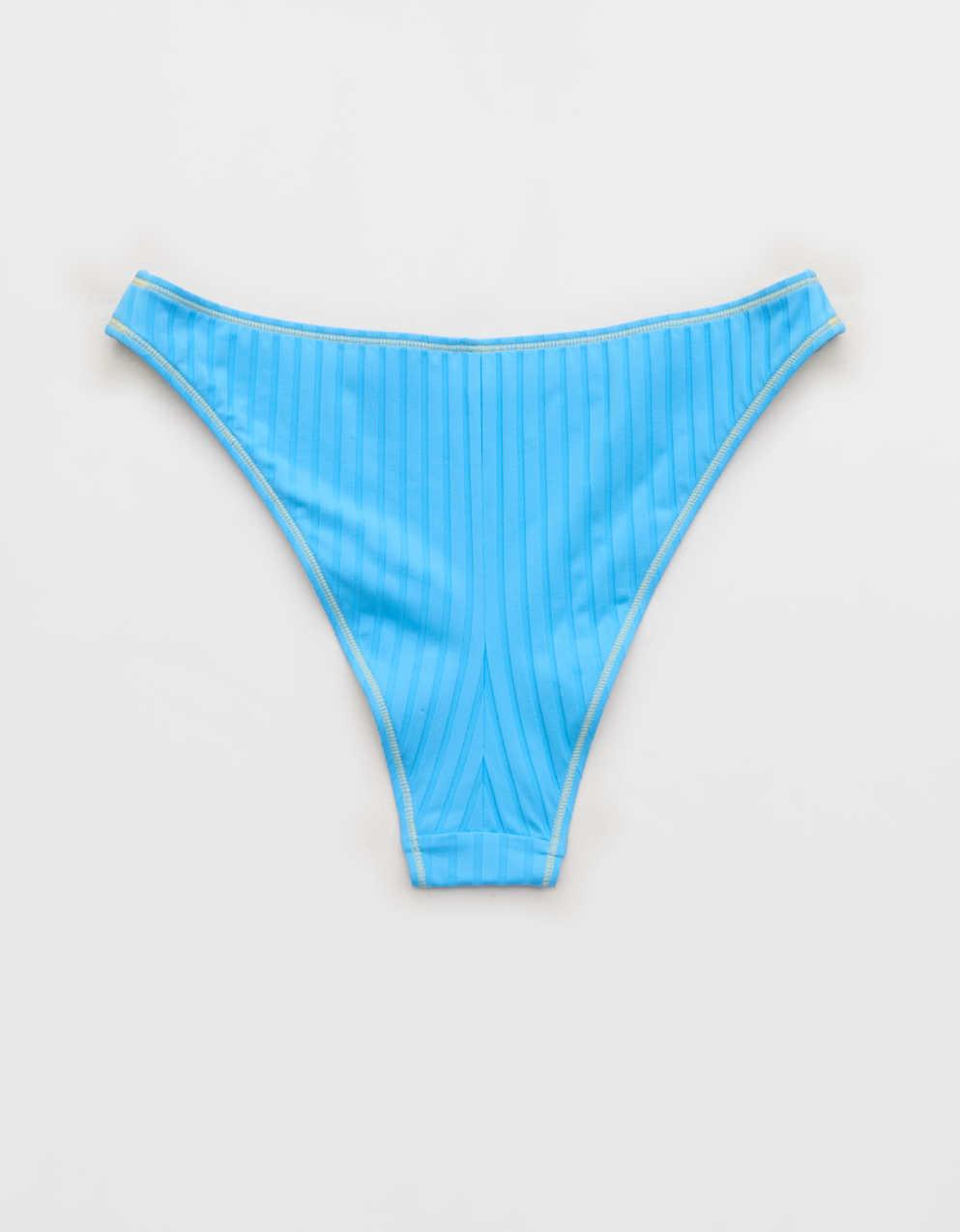 Aerie Ribbed Mid Rise Cheeky Bikini Bottom
