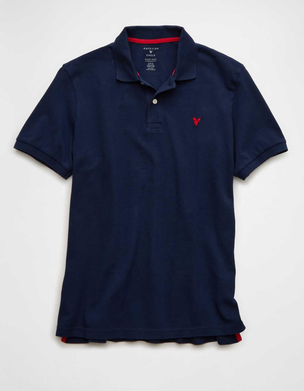 AE Standard Fit Pop Logo Pique Polo Shirt