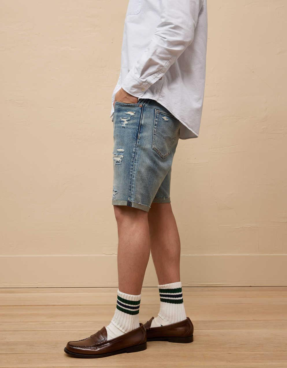 AE 9" AirFlex+ Patched Denim Short