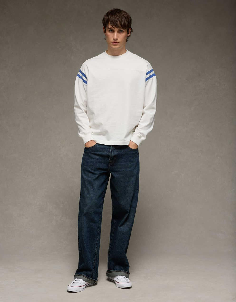 AE Boxy Long-Sleeve Football T-Shirt