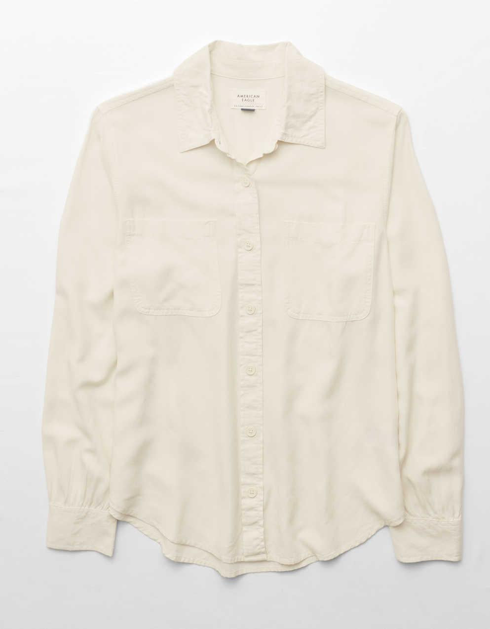 AE Bestie Long-Sleeve Button-Up Shirt