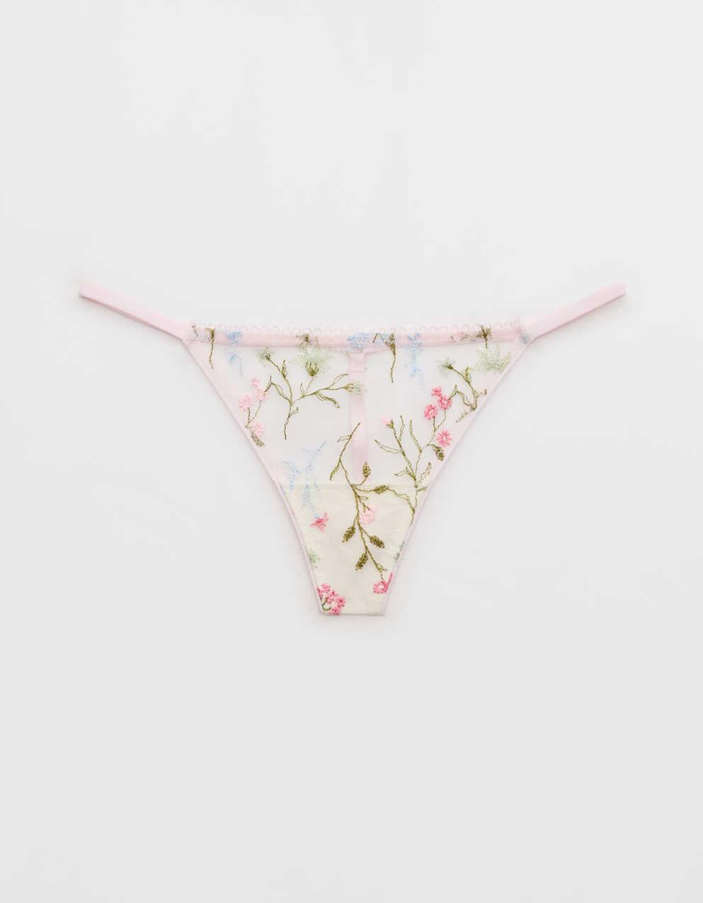 Show Off Embroidery Thong Underwear