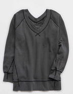 Aerie Downtime Textured V-Neck Sweatshirt