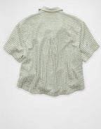 AE Short-Sleeve Side-Tie Button-Up Shirt