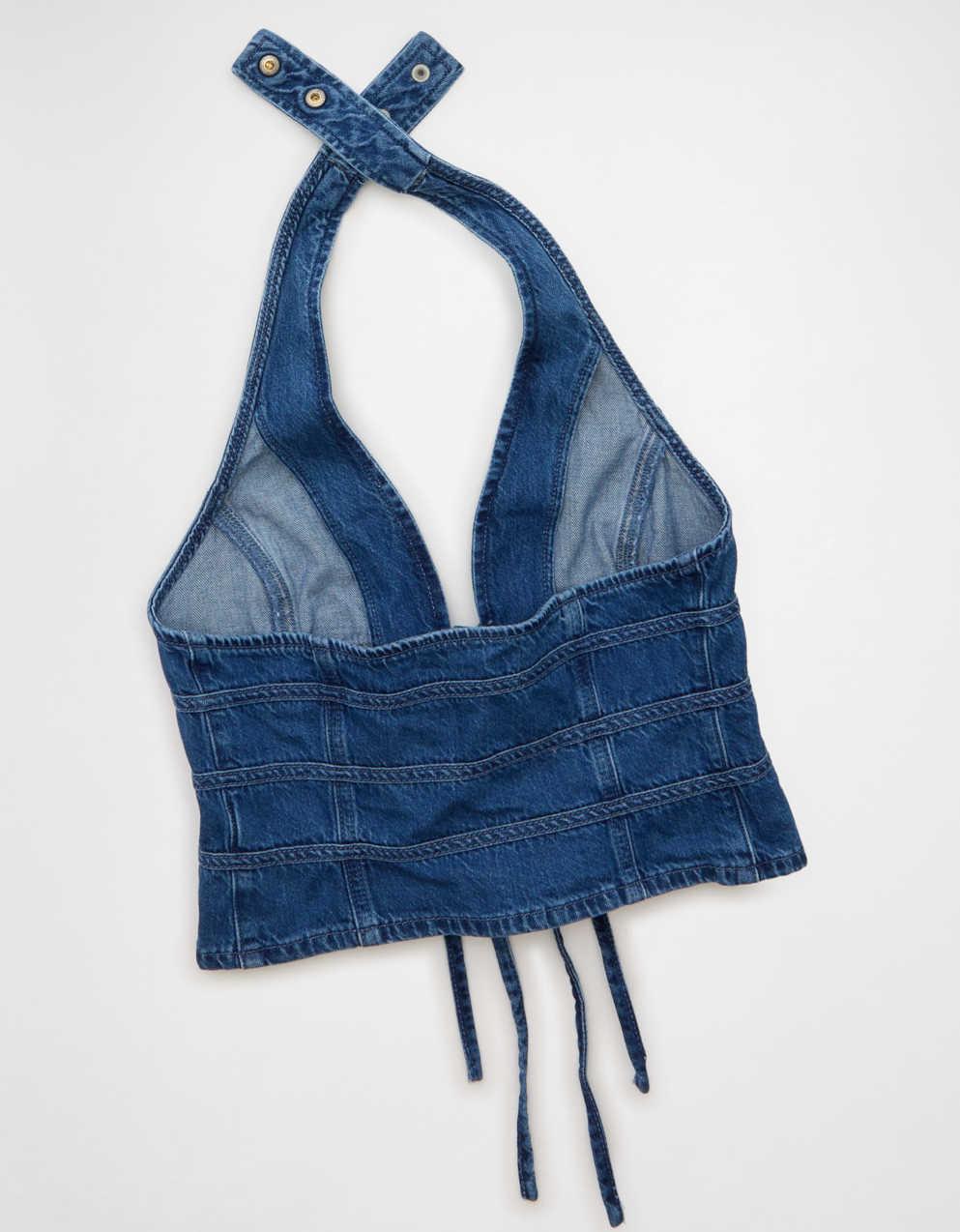 AE Denim Bow-Front Vest