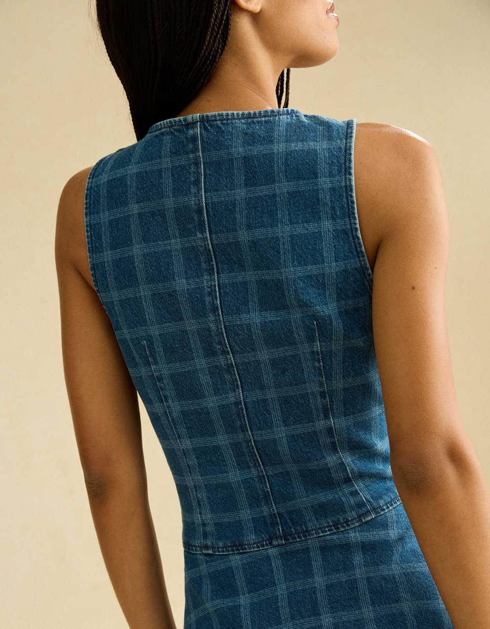 AE Plaid Denim Mini Dress