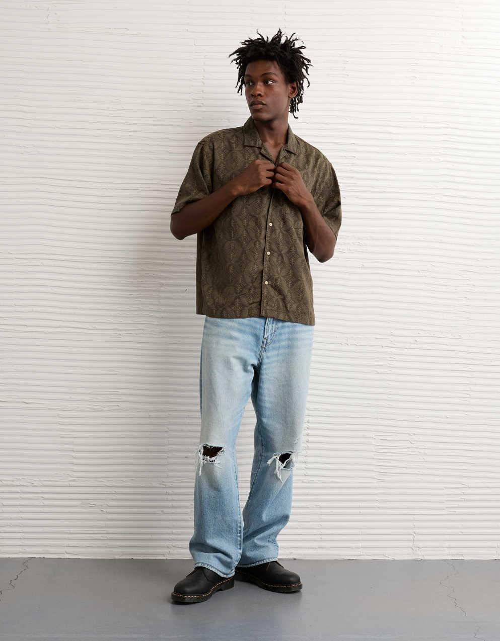 AE Relaxed Fit Short-Sleeve Camp Collar Shirt