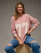 AE Oversized Faux Mohair Wide Cuff Sweater