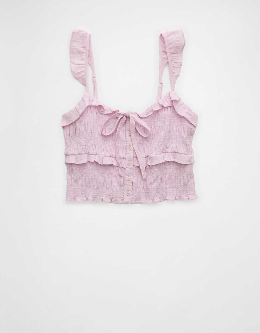 AE Smocked Ruffle Tank Top