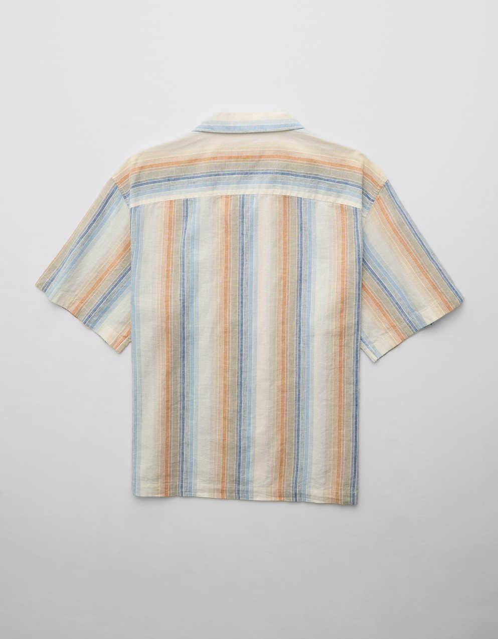 AE Poolside Linen-Blend Button-Up Shirt
