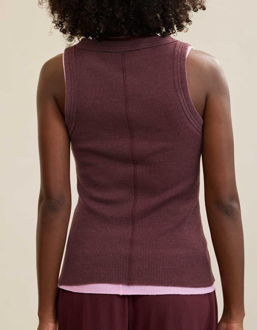 Aerie Unwind Waffle Henley Tank Top