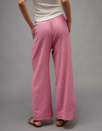AE Linen-Blend Wide-Leg Pant
