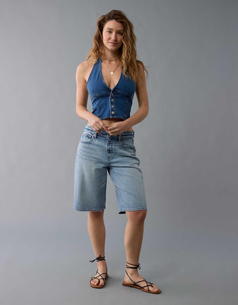 AE Denim Halter Vest
