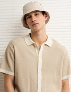 AE Striped Button-Up Sweater Polo