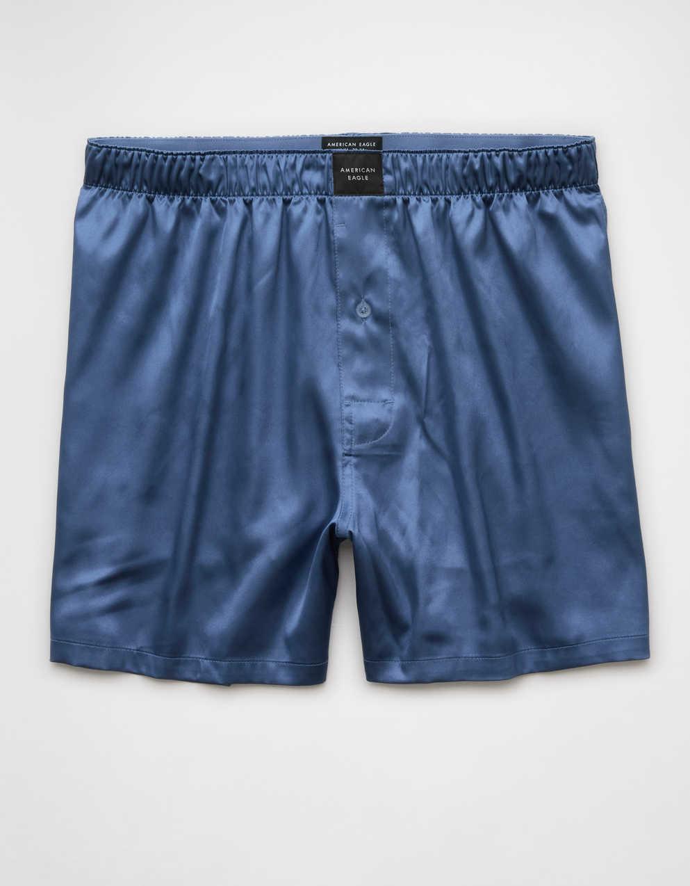 AEO Men's Solid Satin Pocket Boxer Short