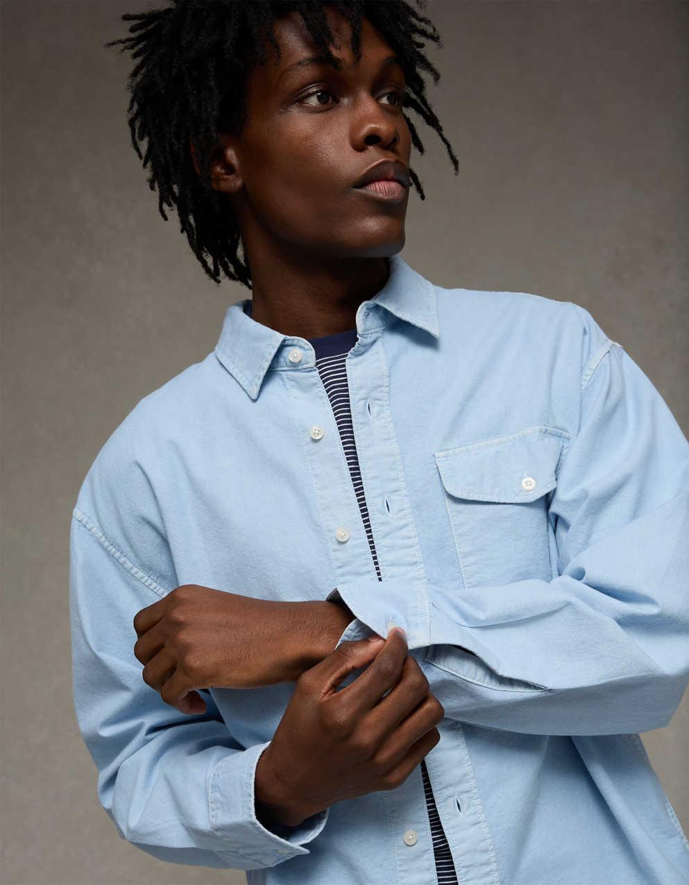 AE Relaxed Oxford Button-Up Shirt