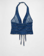 AE Denim Bow-Front Vest