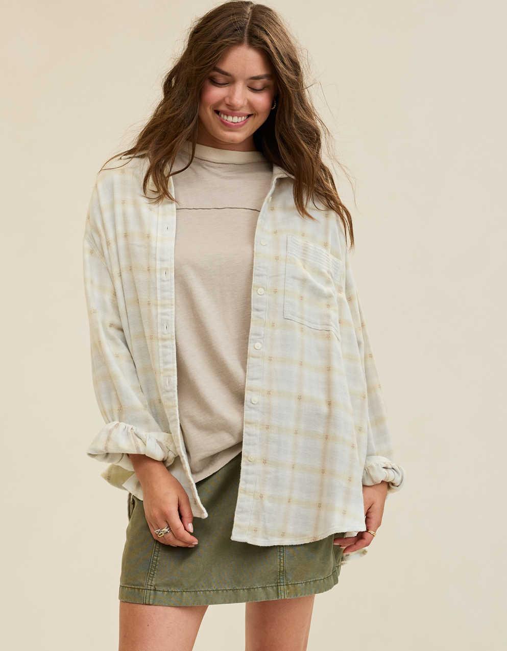 Aerie Anytime Fave Flannel Button Down Shirt