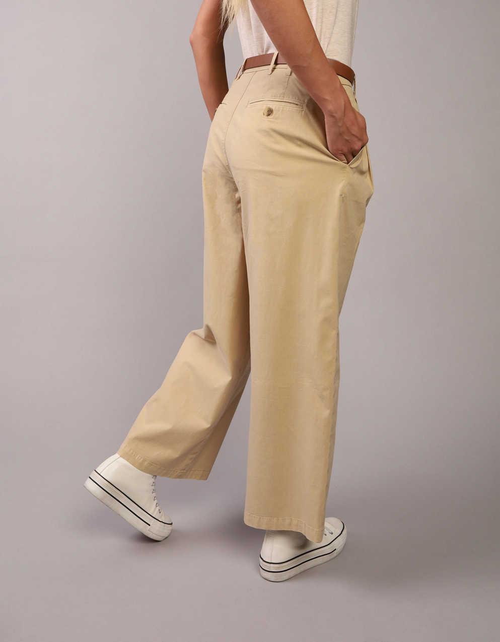 AE Stretch Super High-Waisted Ultra Wide-Leg Ankle Trouser