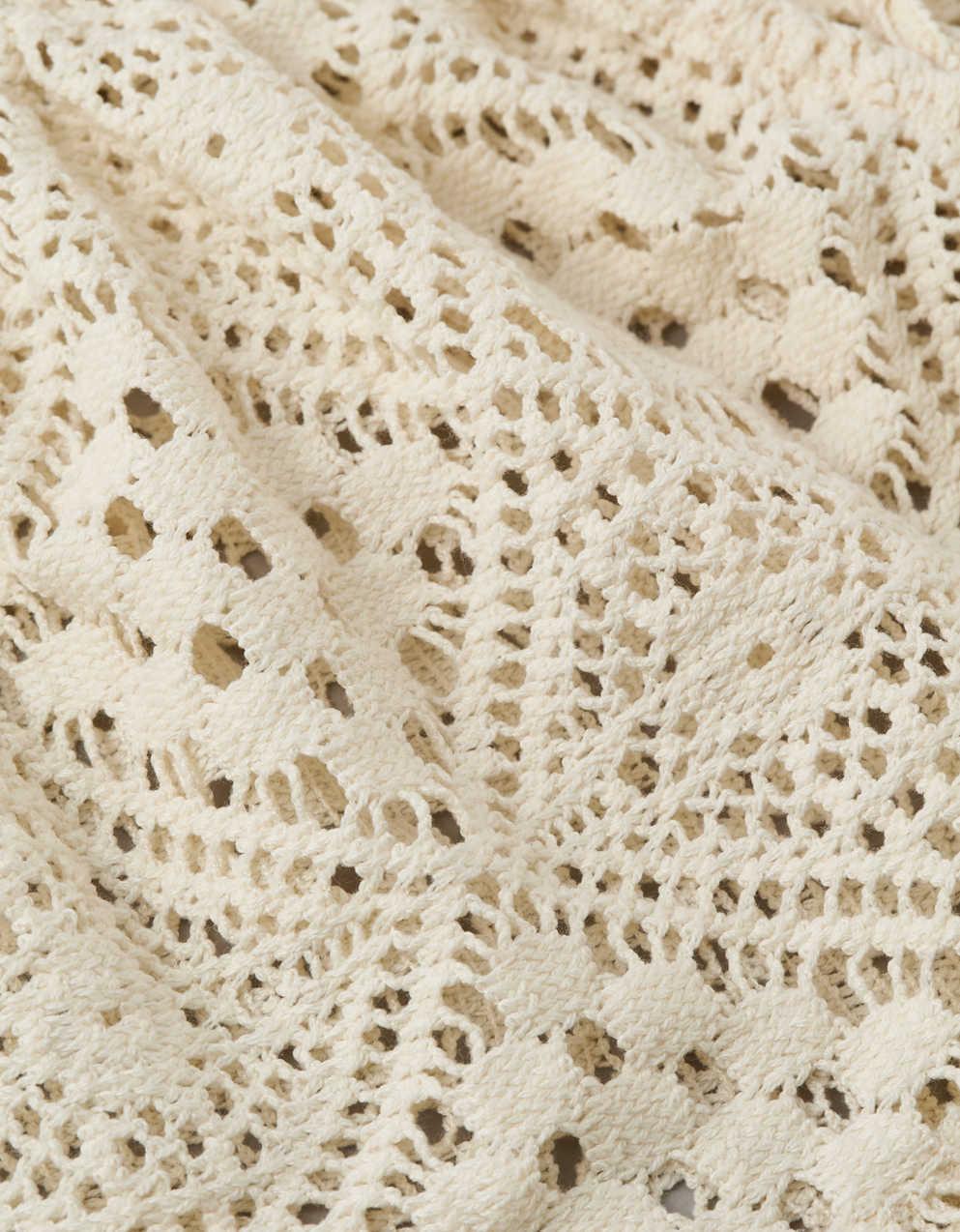 AE Lace Tie-Front Puff Sleeve Tee