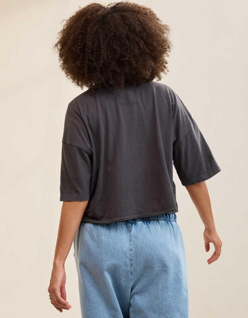 Aerie Remix Henley Cropped T-Shirt