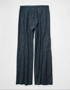 AE Stretch High-Waisted Embroidered Wide-Leg Pant