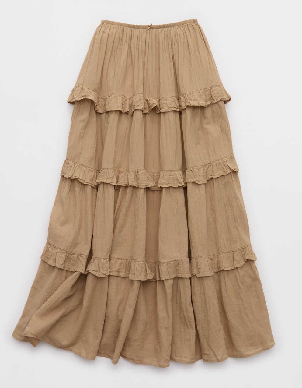 Aerie Ready To Ruffle Tiered Midaxi Skirt