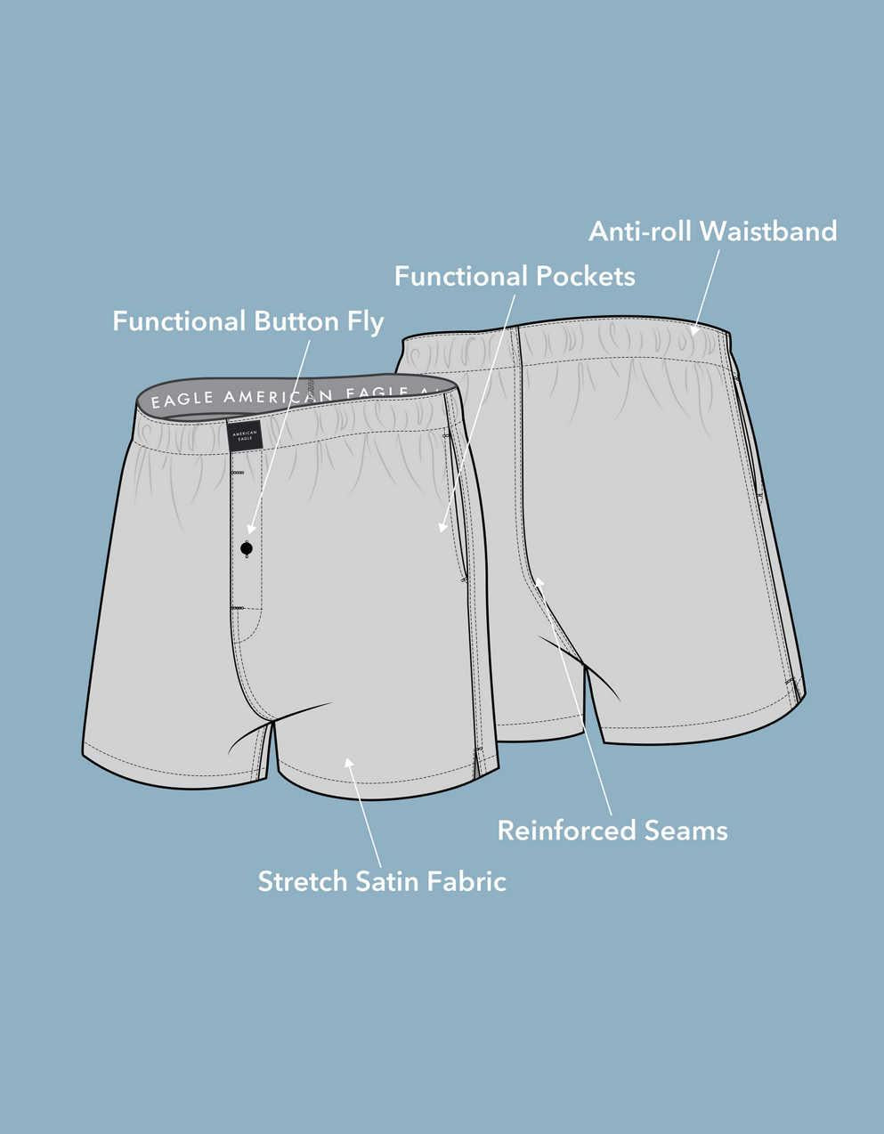 AEO Men's Food Satin Pocket Boxer Short