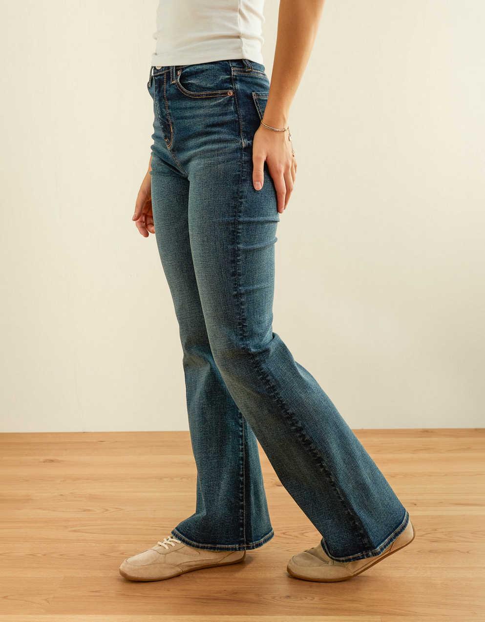 AE Super High-Waisted Embroidered Flare Jean
