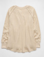 AE Big Hug Notch Neck Waffle Sweatshirt