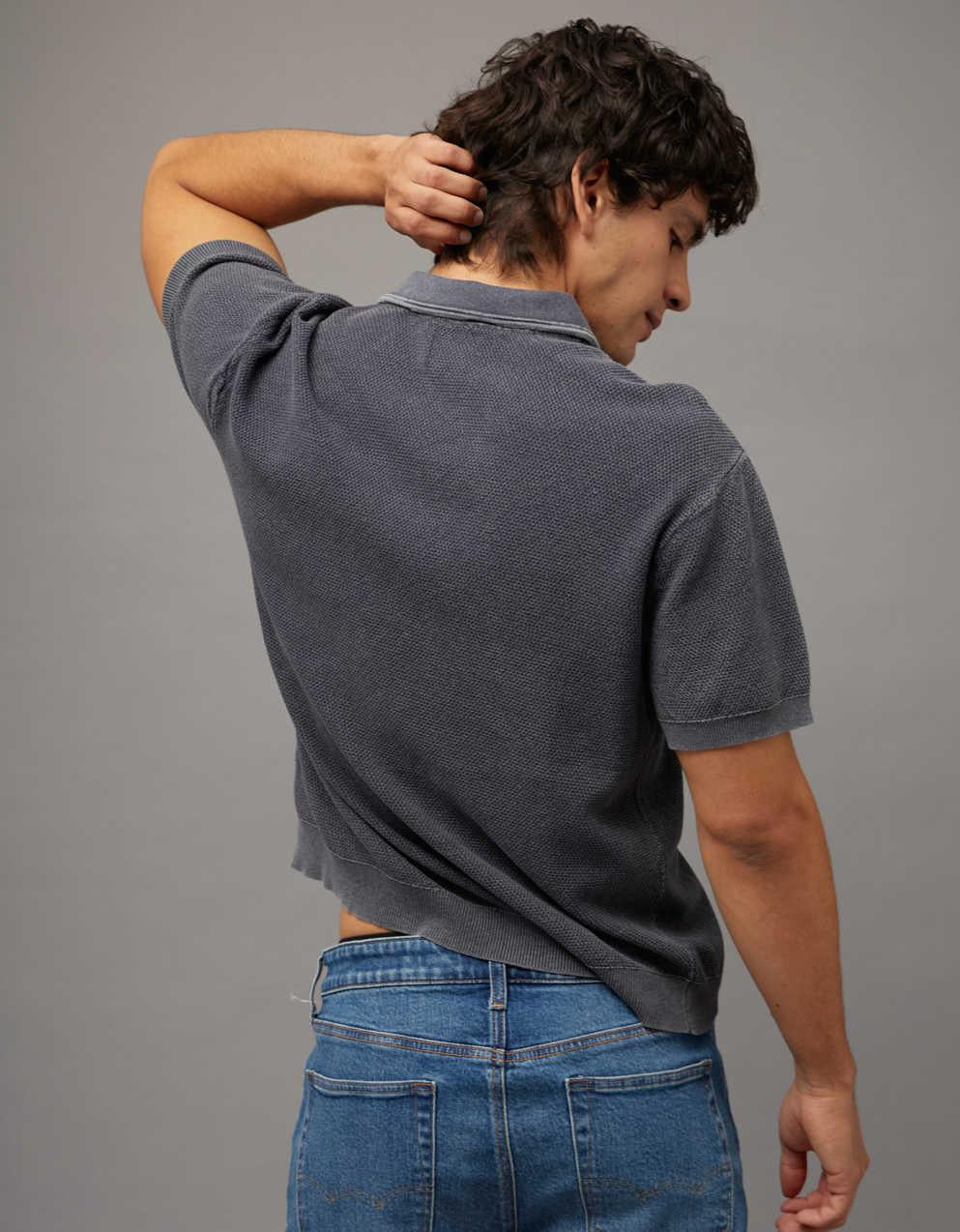 AE Garment-Washed Sweater Polo