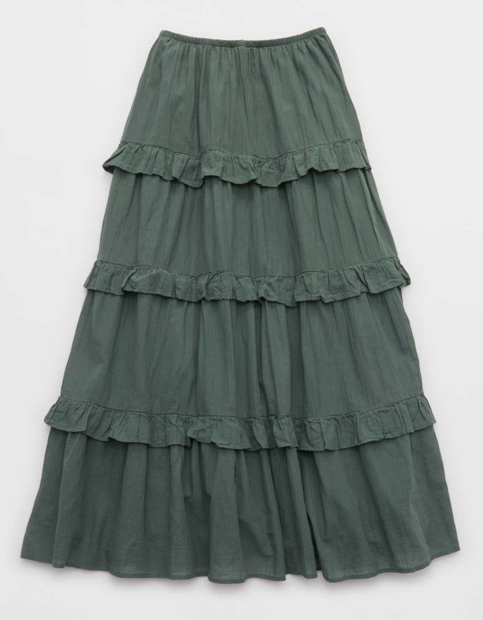 Aerie Ready To Ruffle Tiered Midaxi Skirt