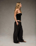 AE Stretch Corduroy Low-Rise Baggy Wide-Leg Pant