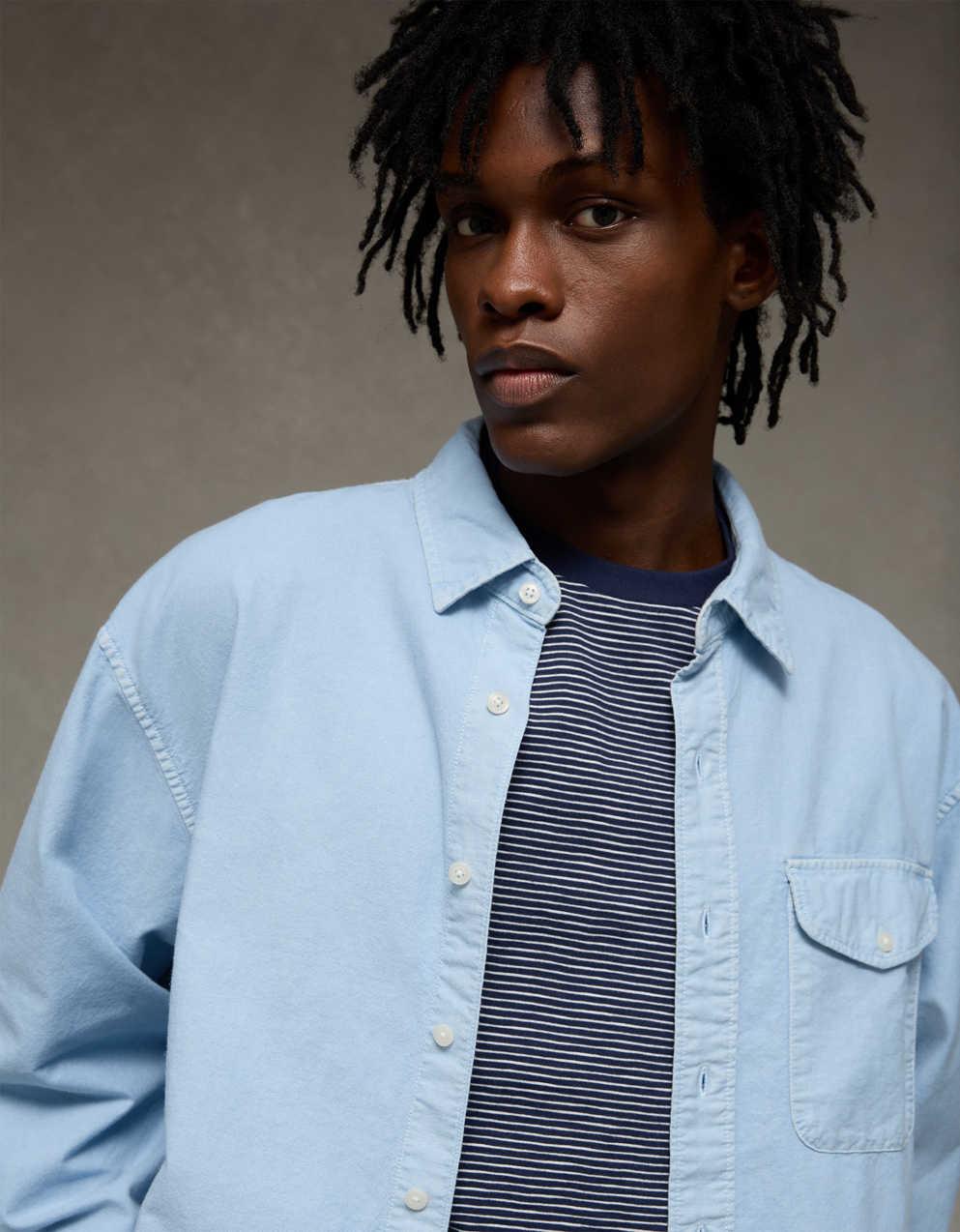 AE Relaxed Oxford Button-Up Shirt