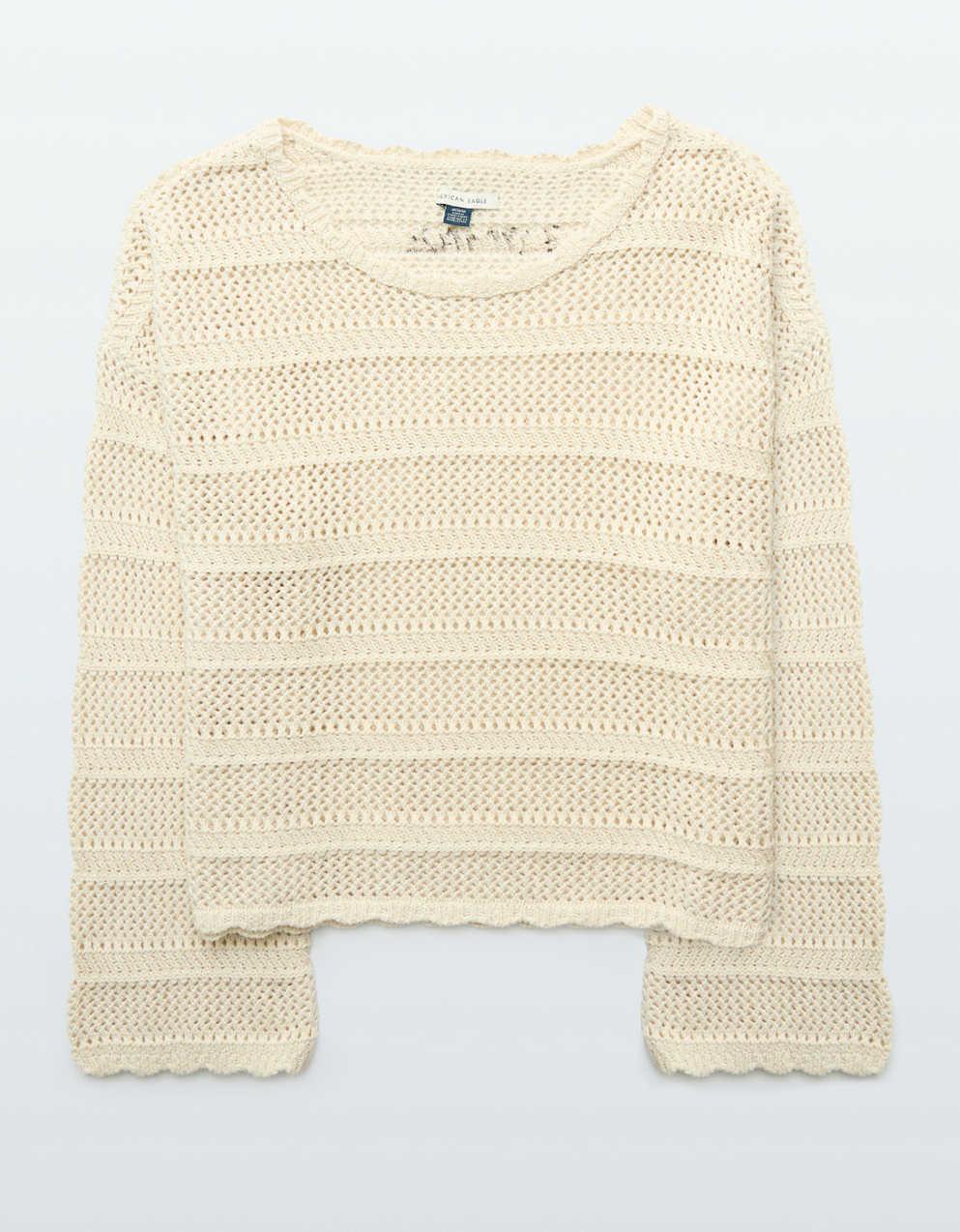 AE Cropped Crochet Sweater