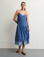 AE V-Neck Side Tie Midi Dress