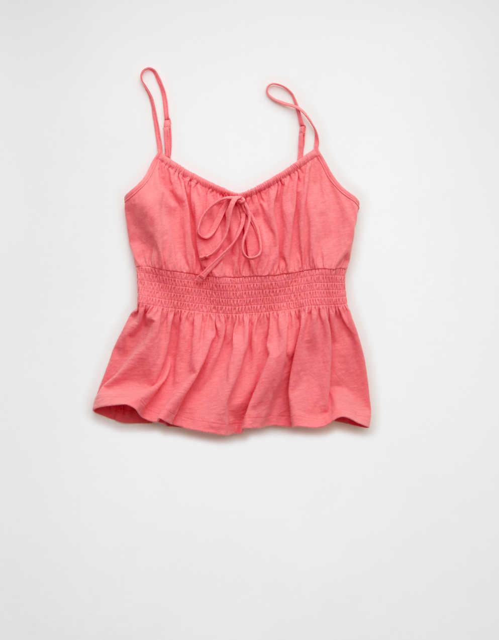 AE Sunchaser Tie-Front Smocked Cami