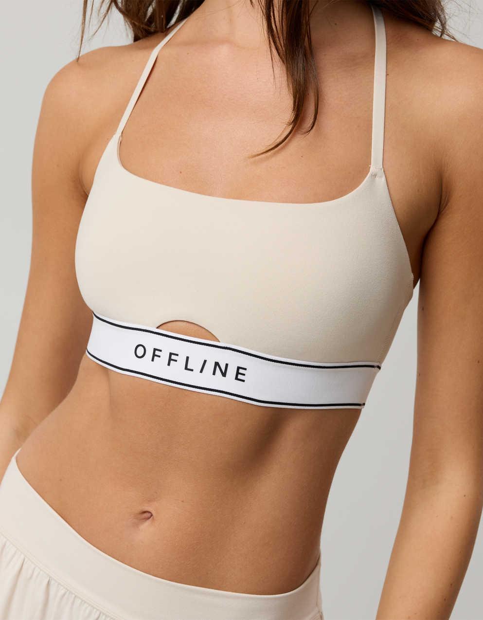 OFFLINE By Aerie The Hugger Logo Elastic Sports Bra