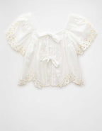 AE Tie Back Eyelet Crop Top