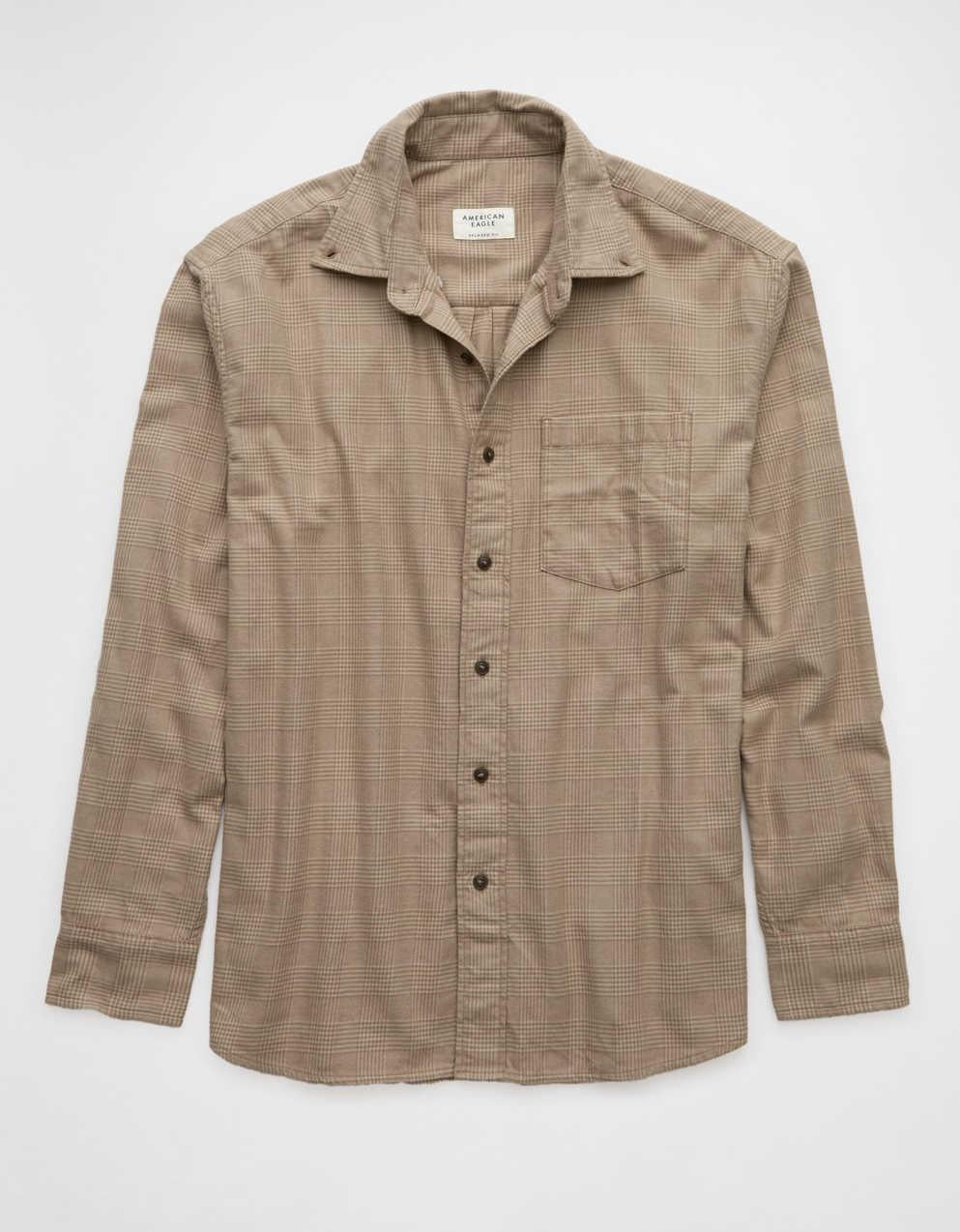 AE Everyday Flannel Plaid Button-Up Shirt