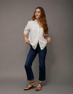 AE Oversized Linen-Blend Button-Up Shirt