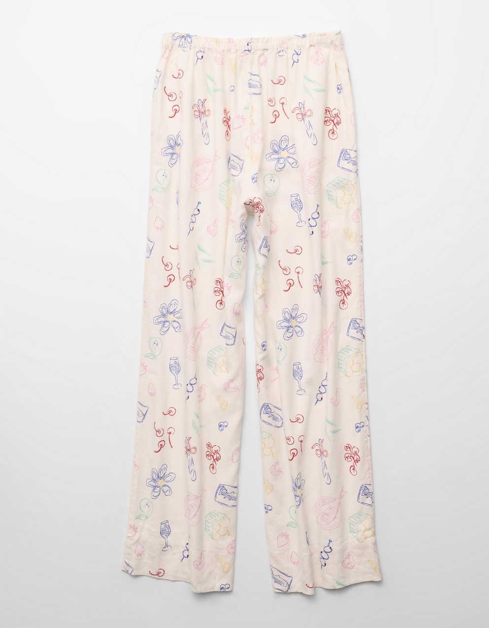 AE Linen-Blend Wide-Leg Pant
