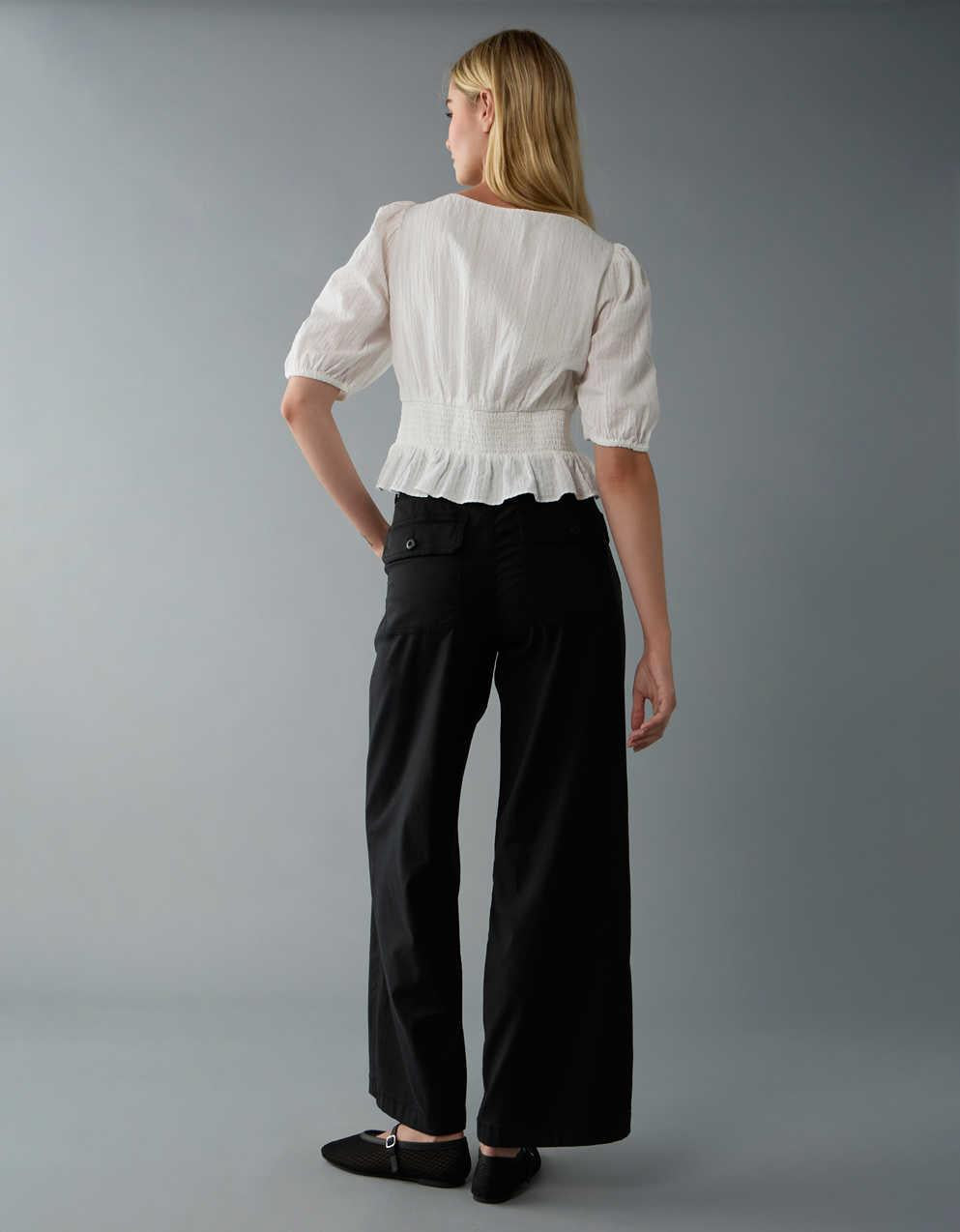 AE Dreamy Drape Stretch Super High-Waisted Baggy Wide-Leg Pant