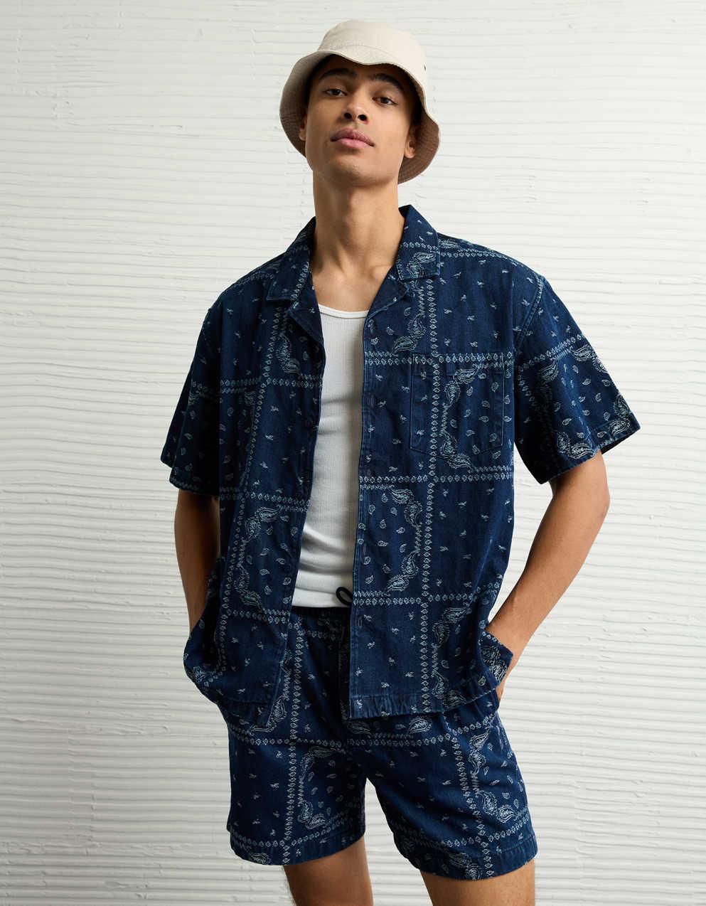 AE Poolside Printed Button-Up Shirt